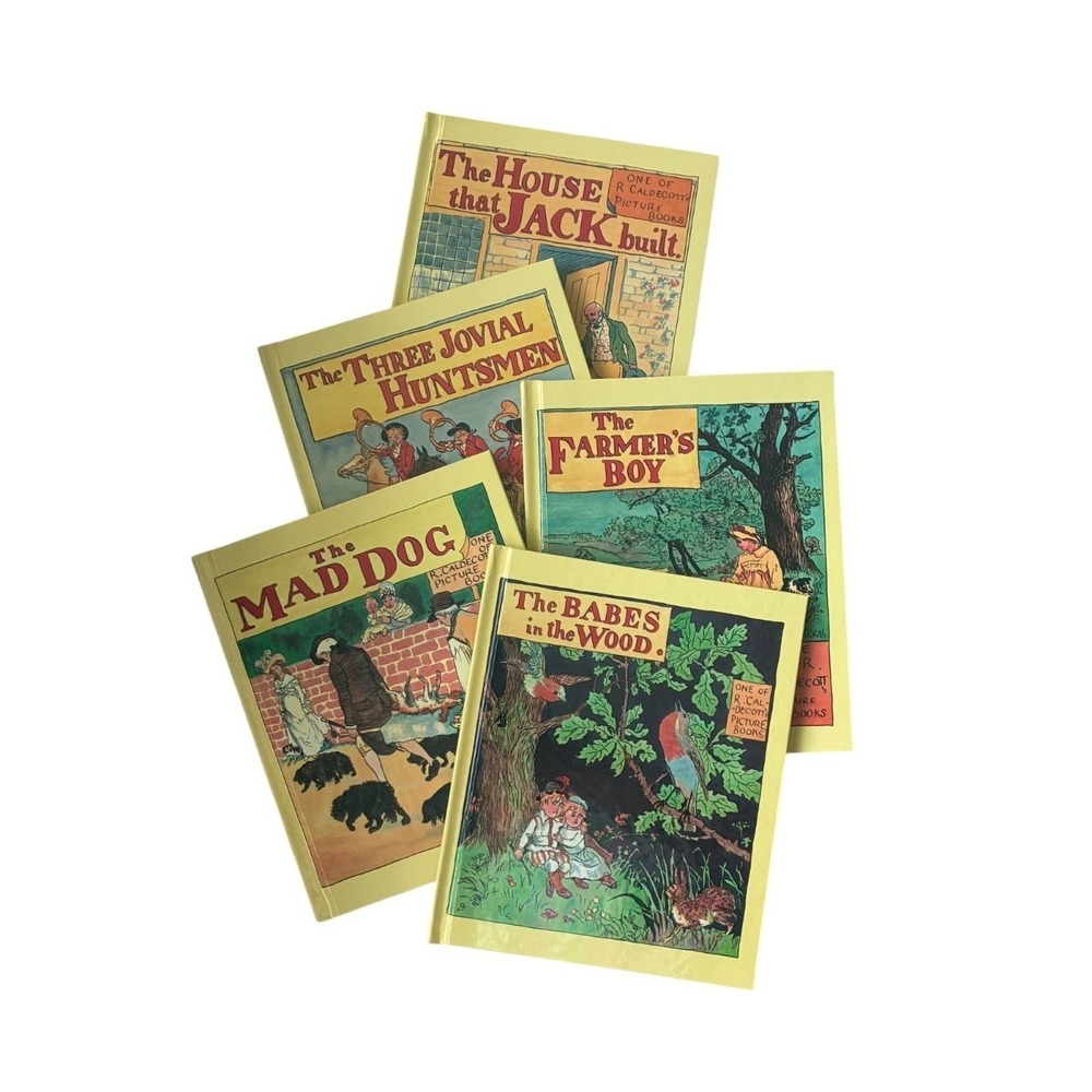 Vintage R. Caldecott Illustrated Set Of 5 Hardcover Picture Books By Grolier NOS